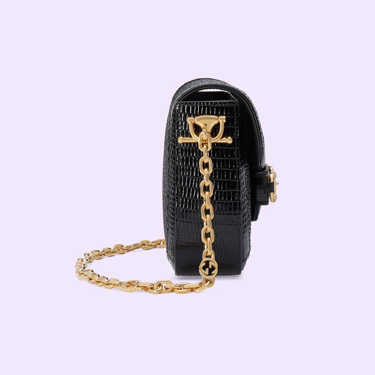 675801.FABCP.1161.010.065.0000.Light Gucci Horsebit 1955 GG crystal mini bag